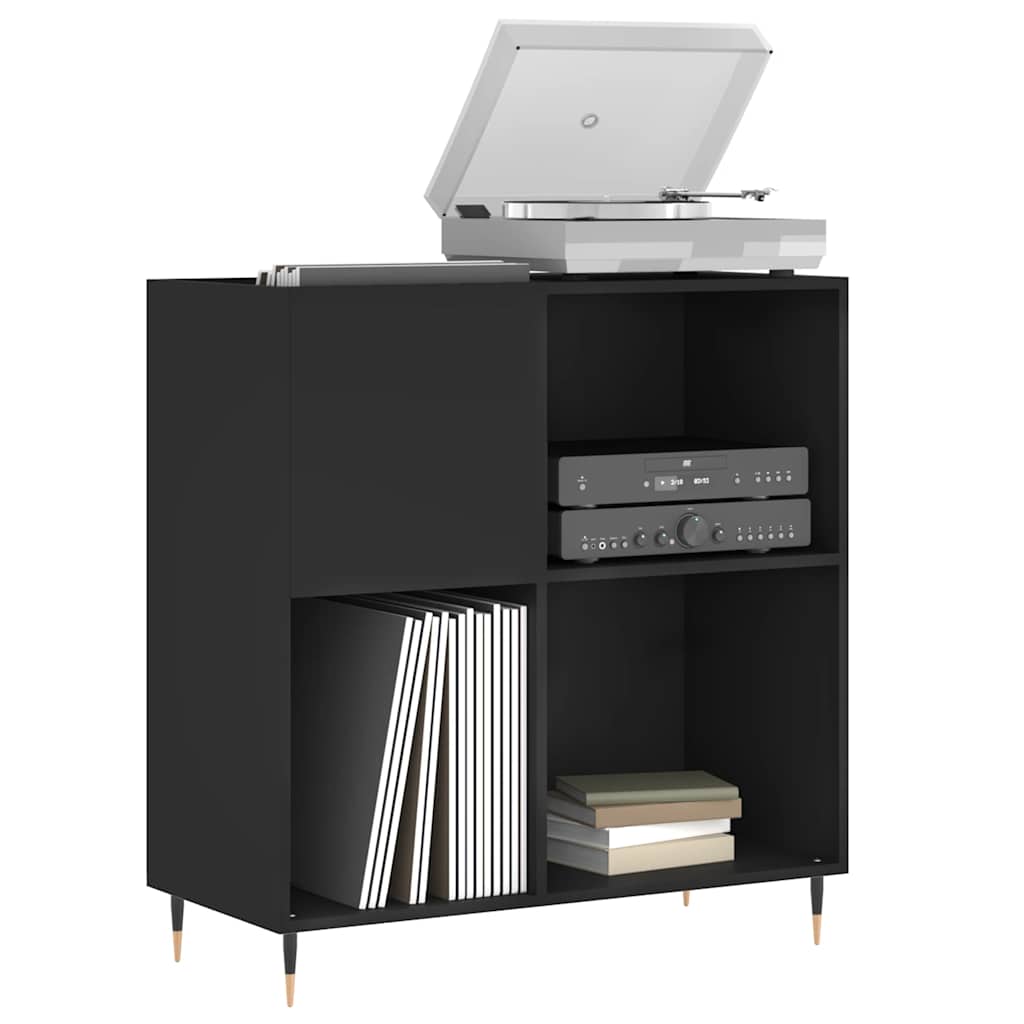 Record Cabinet Black 84.5 x 38 x 89 cm Particleboard