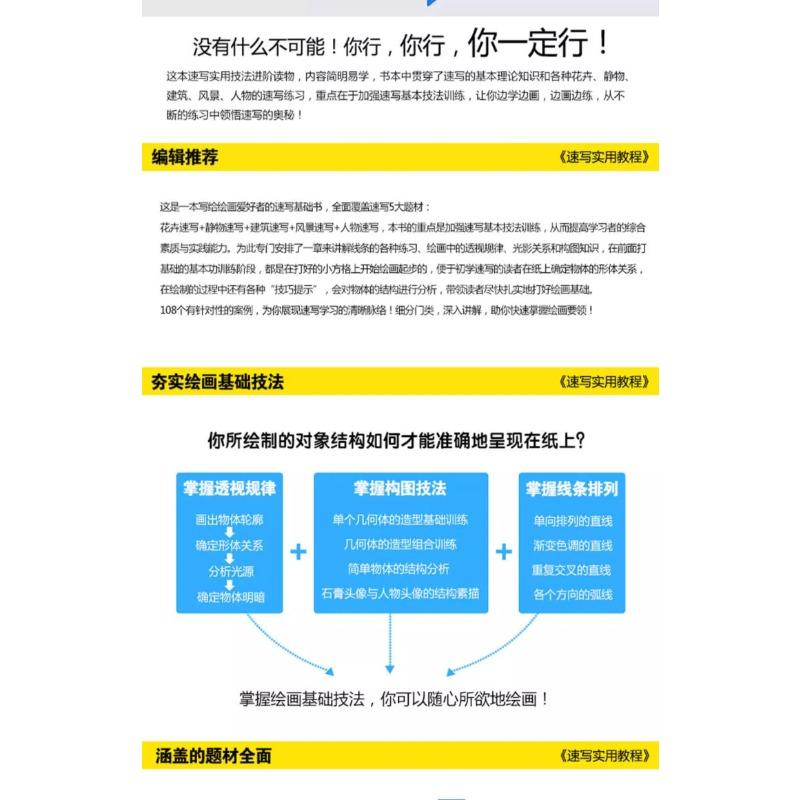 Tutoriel de croquis pratique par Zhang Yuhong, Presse des Postes et Télécommunications du Peuple, Fédération Artistique, Examen d'Entrée au Collège