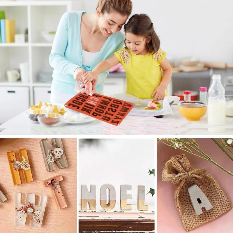 Nonstick Food Grade Silicone 26 Letters Alphabet Cookie Chocolate Mold Ice Cube Tray Multifunctional Baking Tool for Kitchen Use