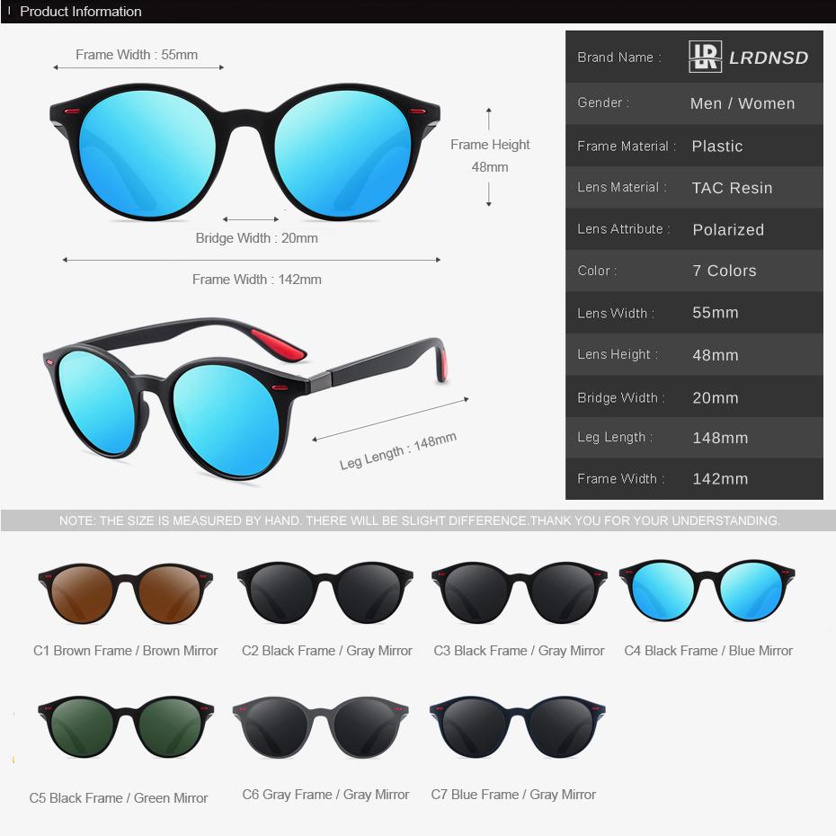 Classic Round Sunglasses Men Women Vintage Lens Sun Glasses For Man Luxury Brand Driving Goggle