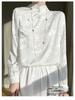 2024 Spring/Summer Women's Chinese Style Satin Jacquard Stand Collar Shirt