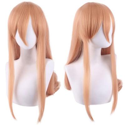 Anime 80cm peruca longa cosplay motosserra homem potência traje resistente ao calor cabelo sintético feminino carnaval festa perucas