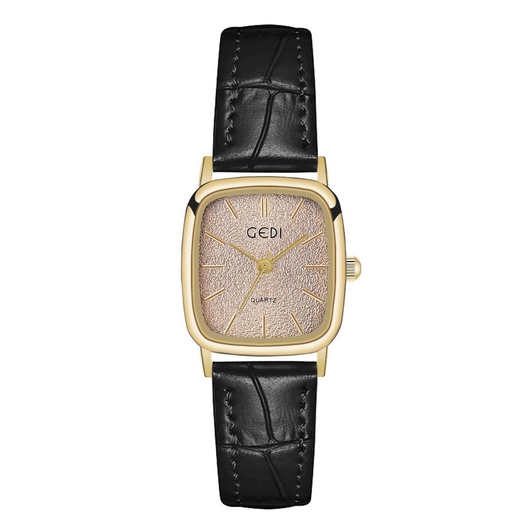 

Womens Quartz Watch With Leather Strap Waterproof Retro Elegant For Casual Wear Style G
