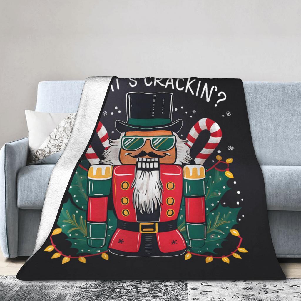 Christmas Nutcracker Flannel Blankets Spring  Soft Throw Blanket for Girls Boys Living Room Print Bedspread Sofa Bed Cover