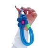 Modisches dehnbares Nylon-Handy-Lanyard mit floralem Akzent T-förmigem Clip Universell für Smartphones Schlüsselanhänger