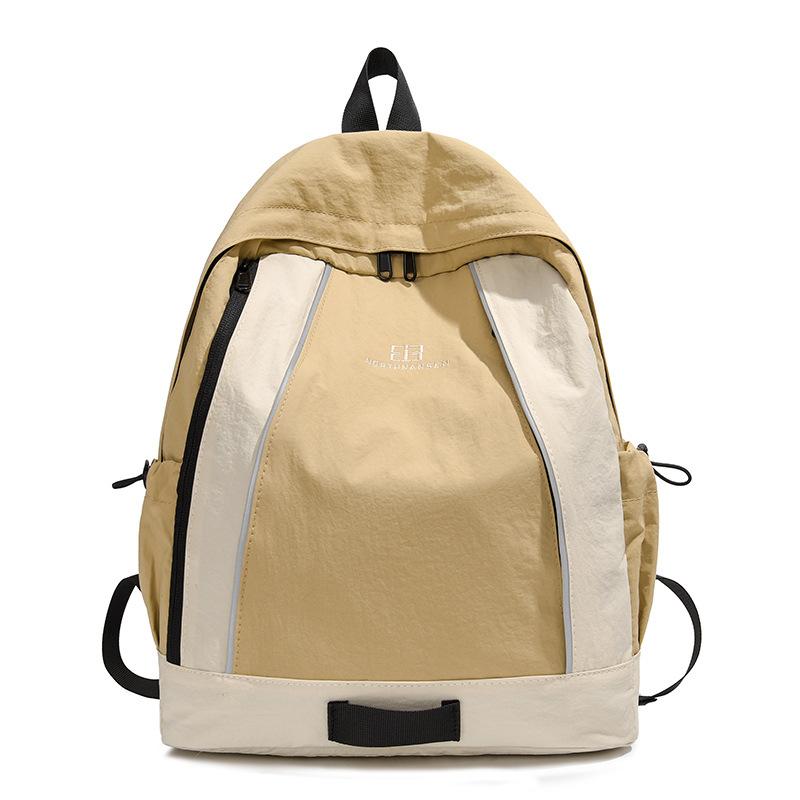 

Fashion Contrast Color Commuter Backpack Outdoor Light Hiking Sports Backpack Large Capacity Leisure Student School Bag хаки