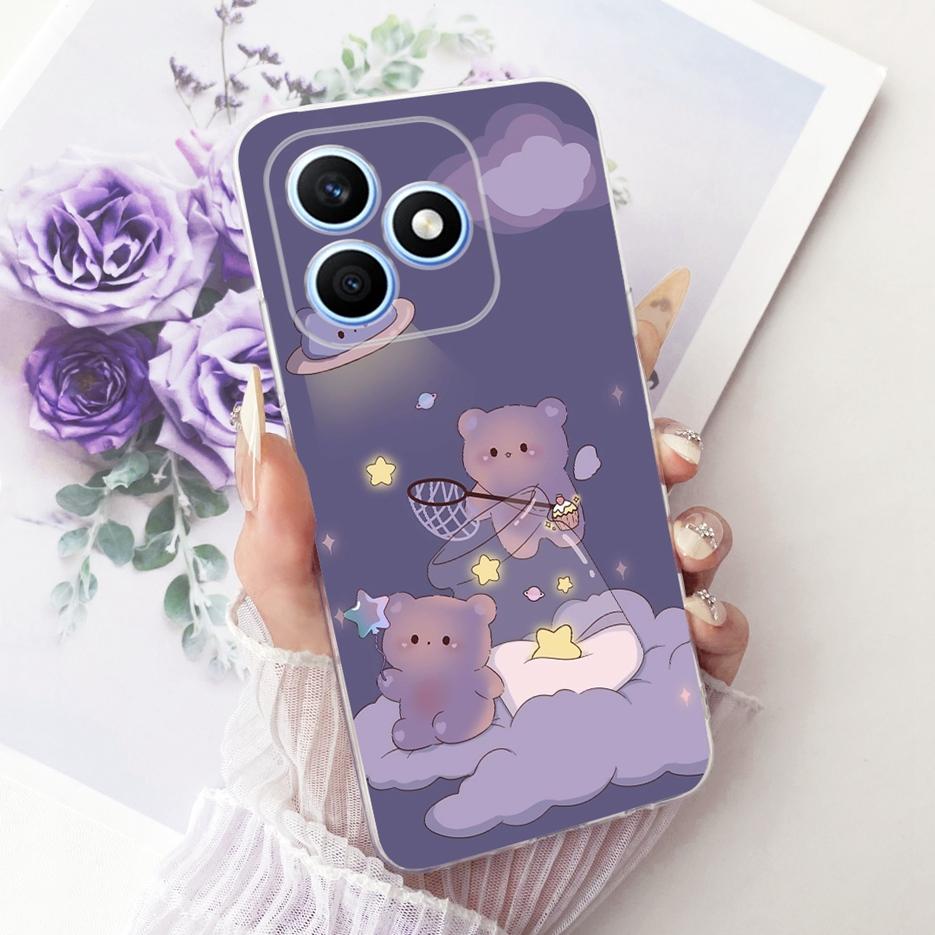 For Honor X8d 4G Case Cute Love Heart Painted Cover Soft Silicone Slim Phone Case For Honor X8d X 8d HonorX8d 4G Back Cover Bags