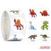 100-500Pcs 1'' Round Dinosaur Stickers For Teacher Reward Stickers School Supplies Animal Incentive Roll Sticker For Home