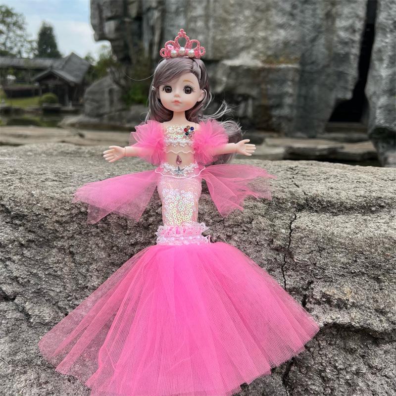 

9-дюймовая кукла принцессы-русалки - детская подарочная игрушка для игрового домика Approximately 35 cm from head to tail розовый