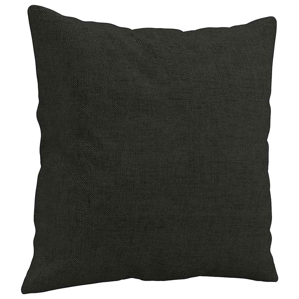 3 Seater Sofa with Decorative Cushions Black 180 cm Fabric