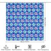 Blue and White Flower Pattern Shower Curtain Waterproof Bathroom Decor Modern Print 3D Fabric Bath Mat Rug Non-slip Microfiber T