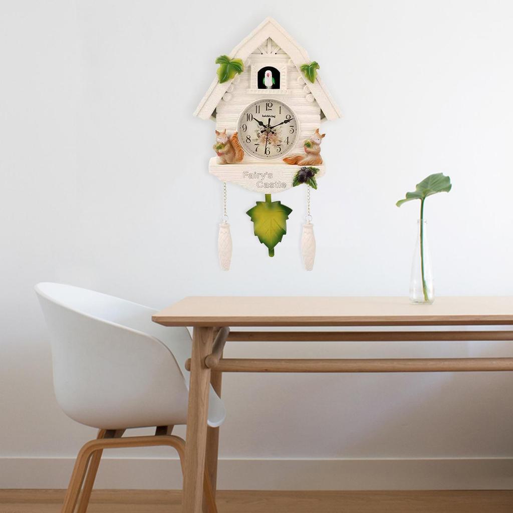 Cuckoo Wall Clock Creative Arabic Numerical Quartz Non Ticking Forest Hanging 3D Pendulum for