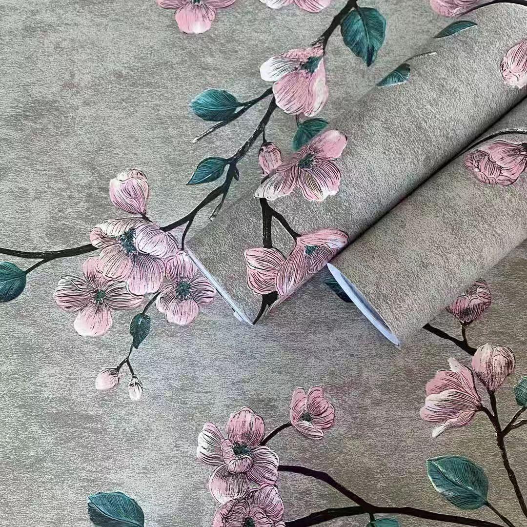 

Винтажные цветочные зеленые серые самоклеящиеся обои Цветок Самоклеящиеся обои Декор для спальни Обновить мебель Наклейка на стену 45CM X 10M