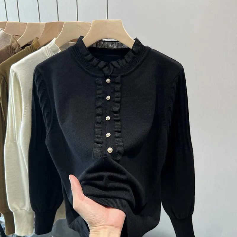 Bluzki dla Kobiet Koszule z Długim Rękawem Zimowe Oversize Polar Pogrubione Codzienne Bawełniane Luźne Bluzki Pulowerowe