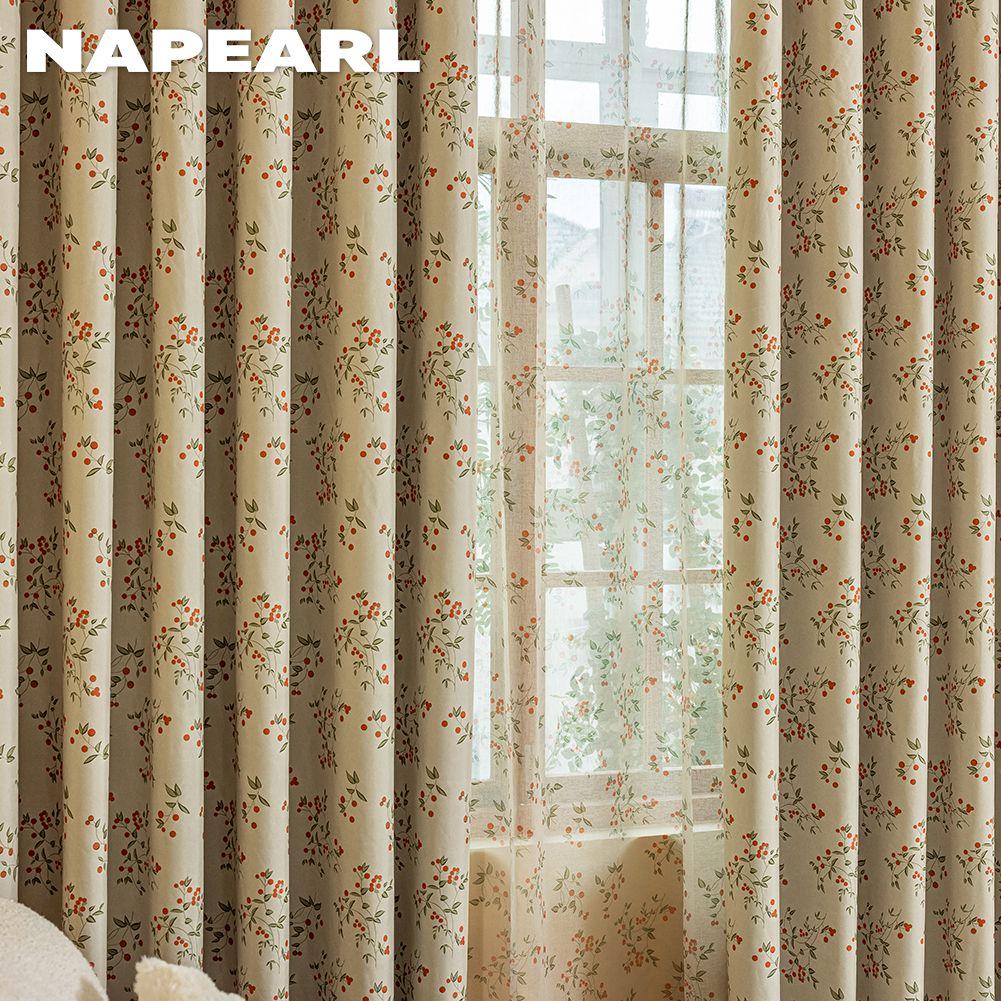 1PC NAPEARL Romantic and Artistic Style Floral Printed Curtain Full Blackout Curtains for Bedroom Living Room Balcony Window for Home Decor