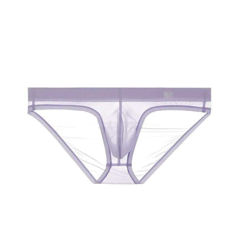 Men'S Underwear Sexy Ultra-Thin Ice Silk Panties Summer Nude Feel Breathable Quick-Drying Transparent Briefs Bikini Slip Homme