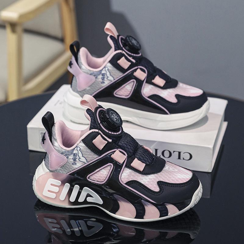Classmate Summer Mesh Breathable Sneakers Middle-aged and Older Children 2025 Spring and Autumn Rotating Buckle Girls Pink Running Sneakers