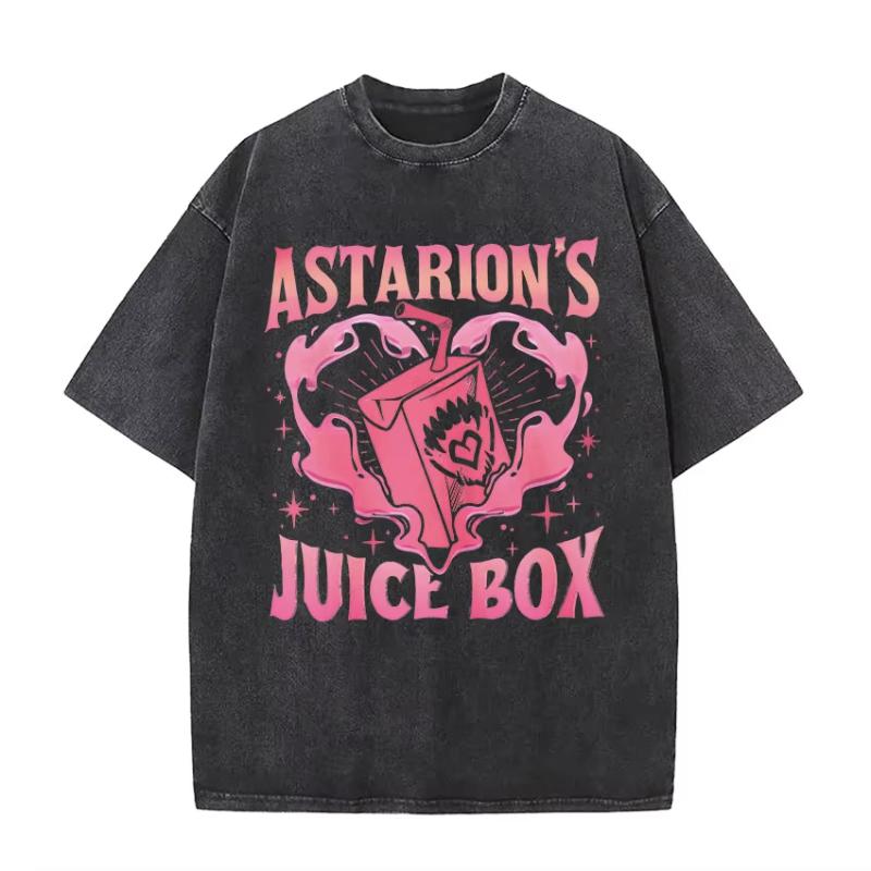 

Funny Astarion Juice Box Vintage Washed T Shirts Unisex Women Fashion Aesthetic short sleeve Tshirt Summer Casual Oversized Tshirt M