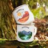 Tazze Smaltate Personalizzate per Camper Nome Personalizzato Campeggio Tazza Smaltata Avventura Festa del Falò Tazza da Birra Caffè Tazze con Manico Regali per Camperisti