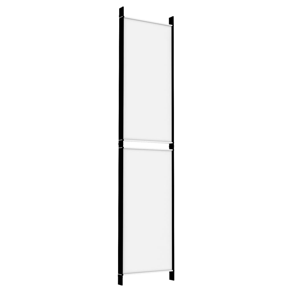 5 Piece White Folding Screen 250 X 220 Cm Fabric