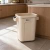 Wheeled Trash Can Large Capacity Mobile Garbage Bin Easy To Move Rolling Rubbish White S