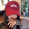 Simple letter embroidery baseball cap women's spring summer casual versatile retro red face cap
