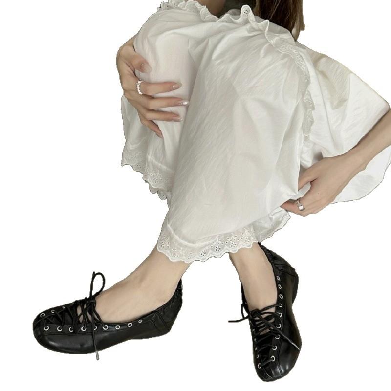 New versatile square head lace-up single shoes women's retro inner height-increasing cross-strap shallow mouth women's shoes