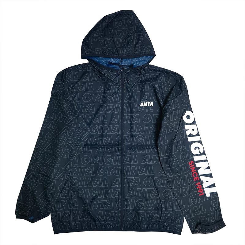 Anta Printed Casual Sports Hooded Jacket Men Tops Black 152028611-2