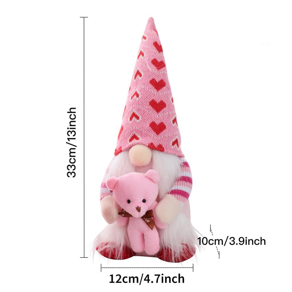 Valentine's Day Gnome Decorations Heart Gnomes Plush Handmade Swedish Tomte for Home Valentines Day Gift Wedding Anniversary