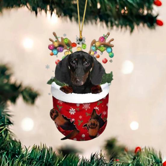 Vánoční stromeček závěsný oboustranný neblednoucí přívěsek Vtipné punčochy Design Tiskové kouzlo Ornamenty