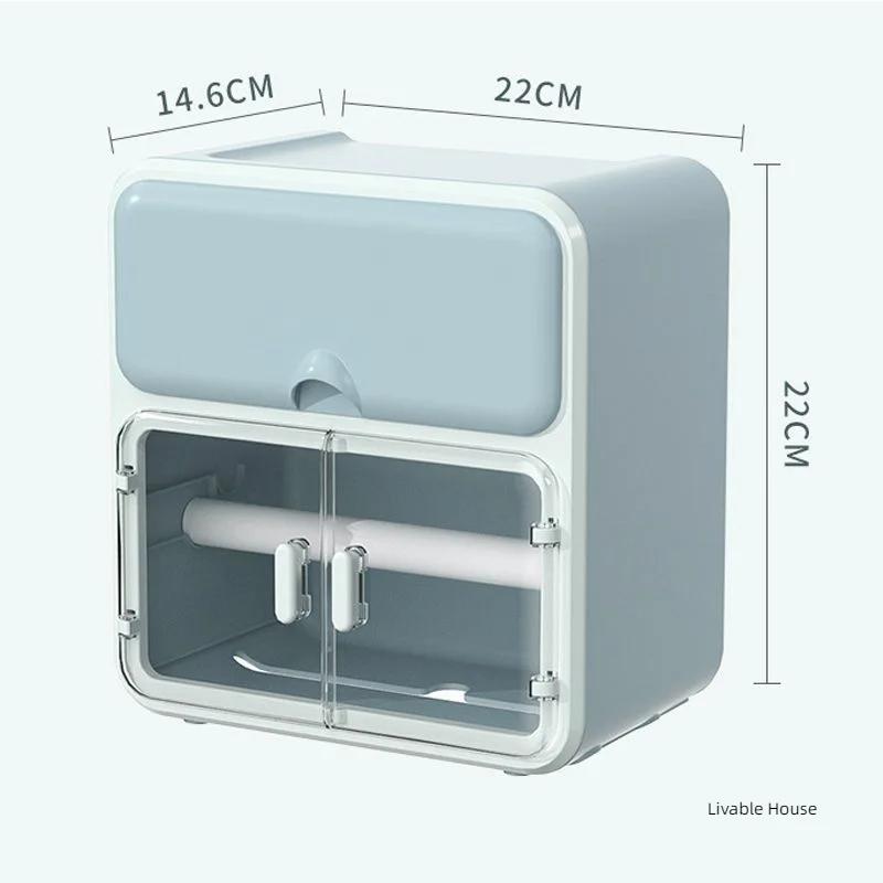 Bathroom Toilet Paper Holder Perfume Shelf Waterproof Toilet Plastics Drawer Paper Box Wall-mounted Sanitary Pad Storage Box