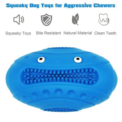 Dog Chew Toy Squeaky Pet Toys Teeth Cleaning and Gum Massage with Natural Stretch Rubber for Large and Medium Dog