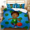Afrikanischer Schwarzer Junge Bettwäscheset Schwarz Sport Bettwäscheset Einzelgröße Jungen Basketball Bett Deckenbezug Polyester Steppdeckenbezug