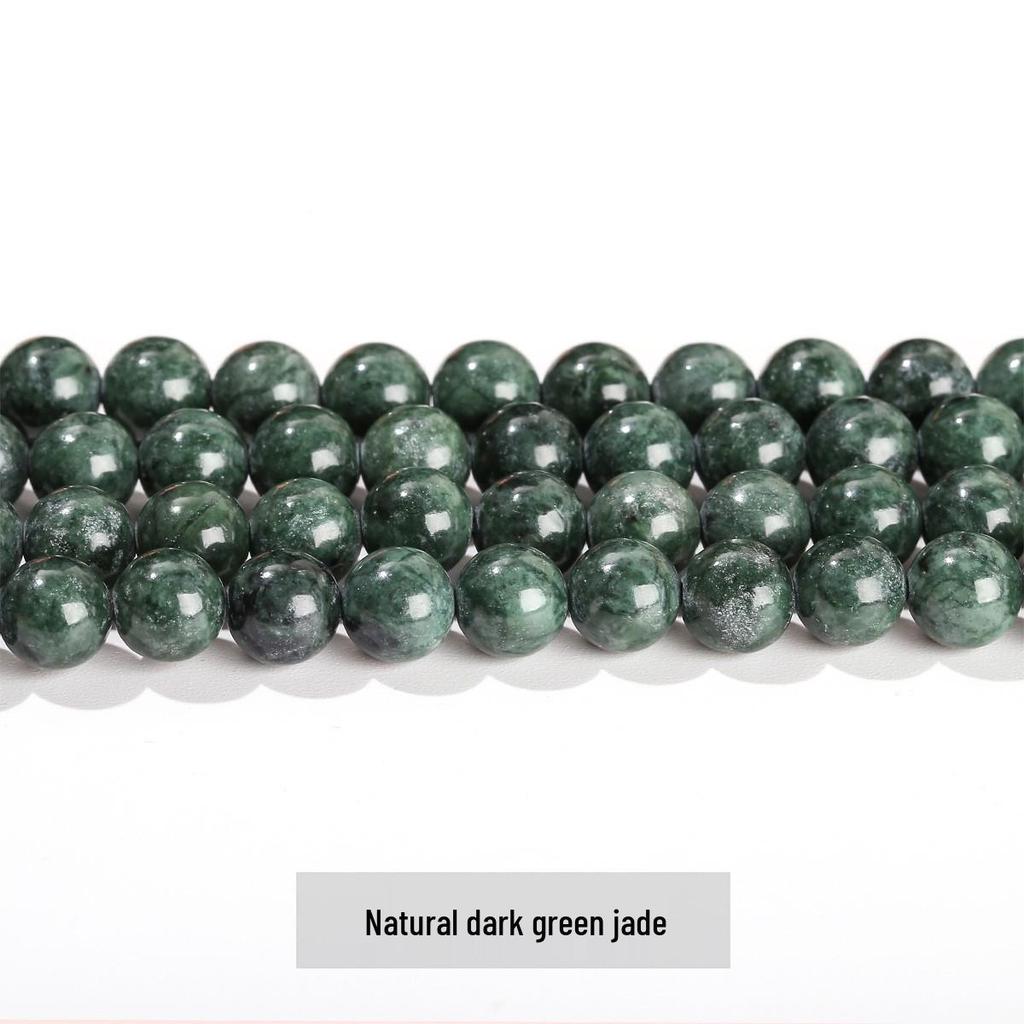 Jing Suo Natürliche Grüne Jade Runde Perlen für DIY Schmuck und Armbänder