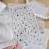 1Pcs Fashion Black White Silver Polka Dot Matrix Diffusion Pentagram Star Starburst Cross-shaped Adhesive DIY Nail Art Stickers