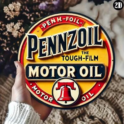 Vintage Motoröl Metallschild Pennzoil Garagendekor Rostbeständig 8x8 Zoll