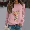 Women's Casual Fashion Print Long Sleeve O-Neck Pullover Top Blouse