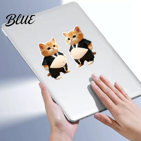 Adhesive Animal Sticker 1 Pair Elastic Belly Anxiety Stress Relief Fat Tummy Decal Dog Cat Horse Pinch Silicone Anti-collision