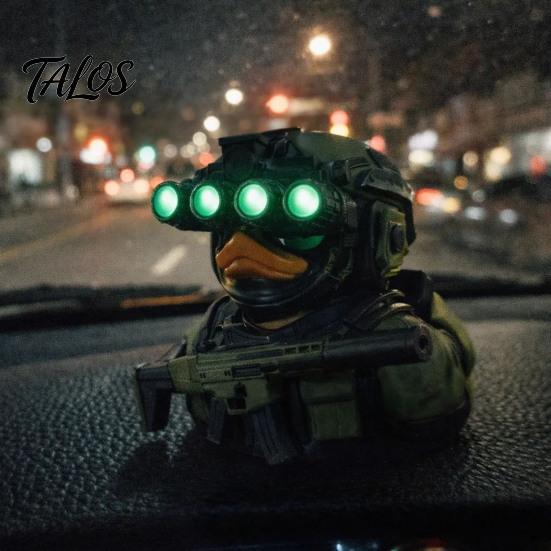 Trendy Military Desktop Decor Tactical Night Vision Duck Figurine, Cool Statue, Desk for Gamers Gear Model Collectors, 4 Colors Available, Car