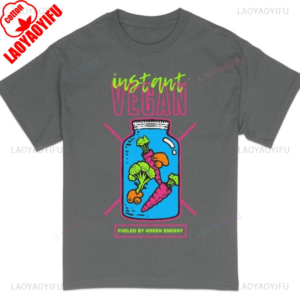 Vegan TShirt Colorful Veggie Jar Graphic Tee Unisex Instant Vegan Apparel EcoFriendly Shirt Hip Hop Harajuku Style Men Women T