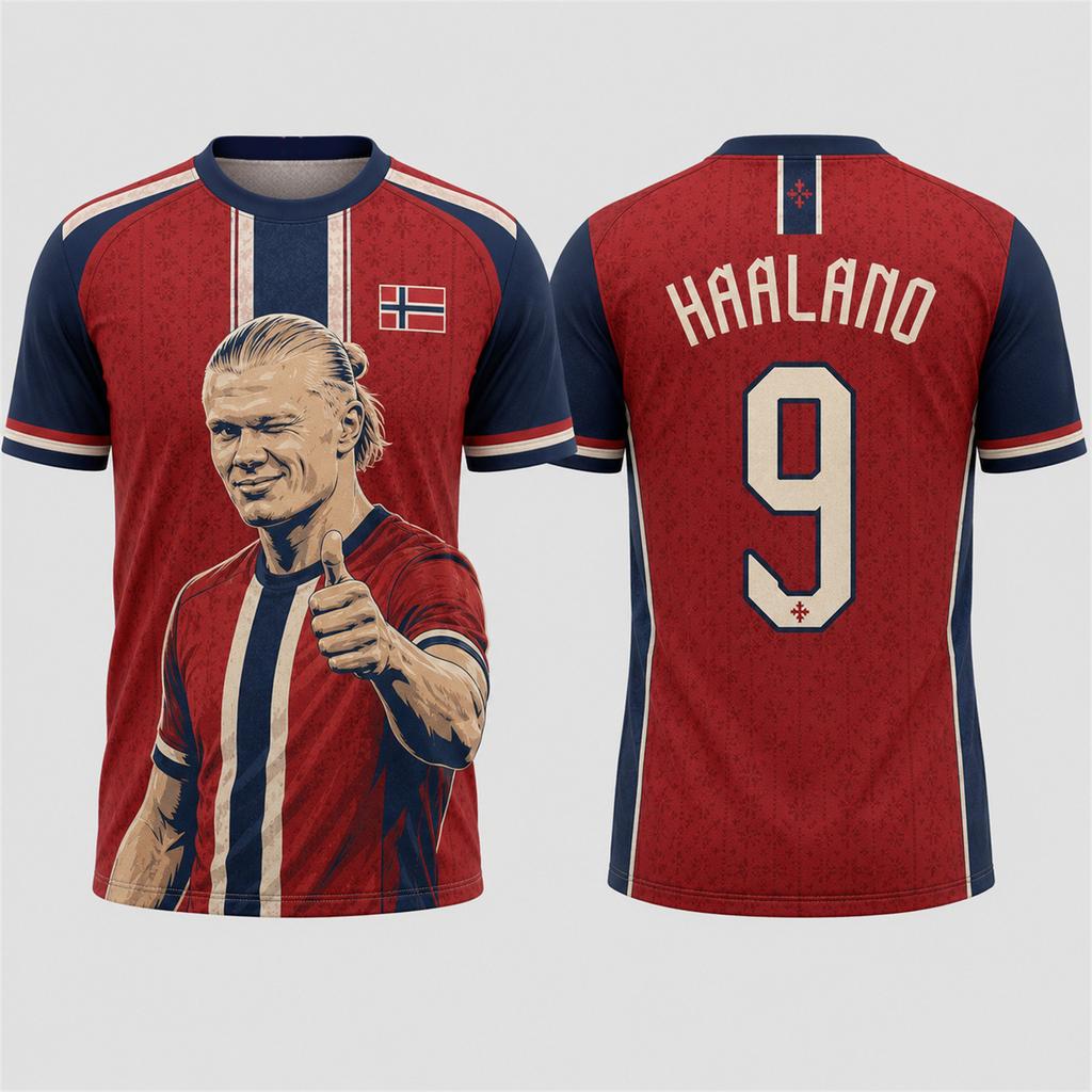 Maglia da Calcio Commemorativa Haaland per Uomo o Bambino Maglia Sportiva da Calcio per Allenamento all'Aperto, Corsa e Attività Sportive