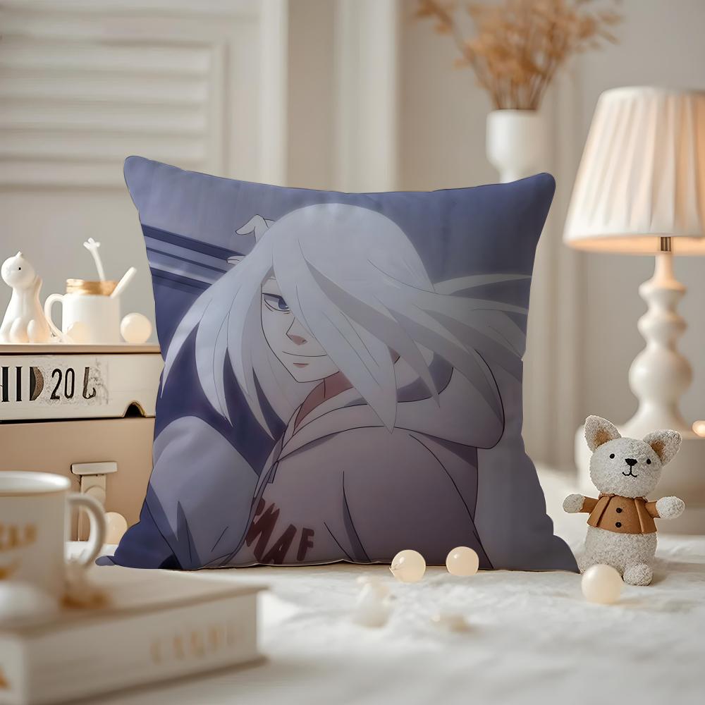 Anime DEVILS LINE Cushion Cover Antidustmite Pillowcase Invisible Zipper Silky Short Plush Sofa Cushion Cover