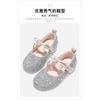 Girls Princess Shoes Children's Sparkling Shoes Autumn Soft Sole Little Girls Single Shoes Small High Heels Crystal Leather Shoes