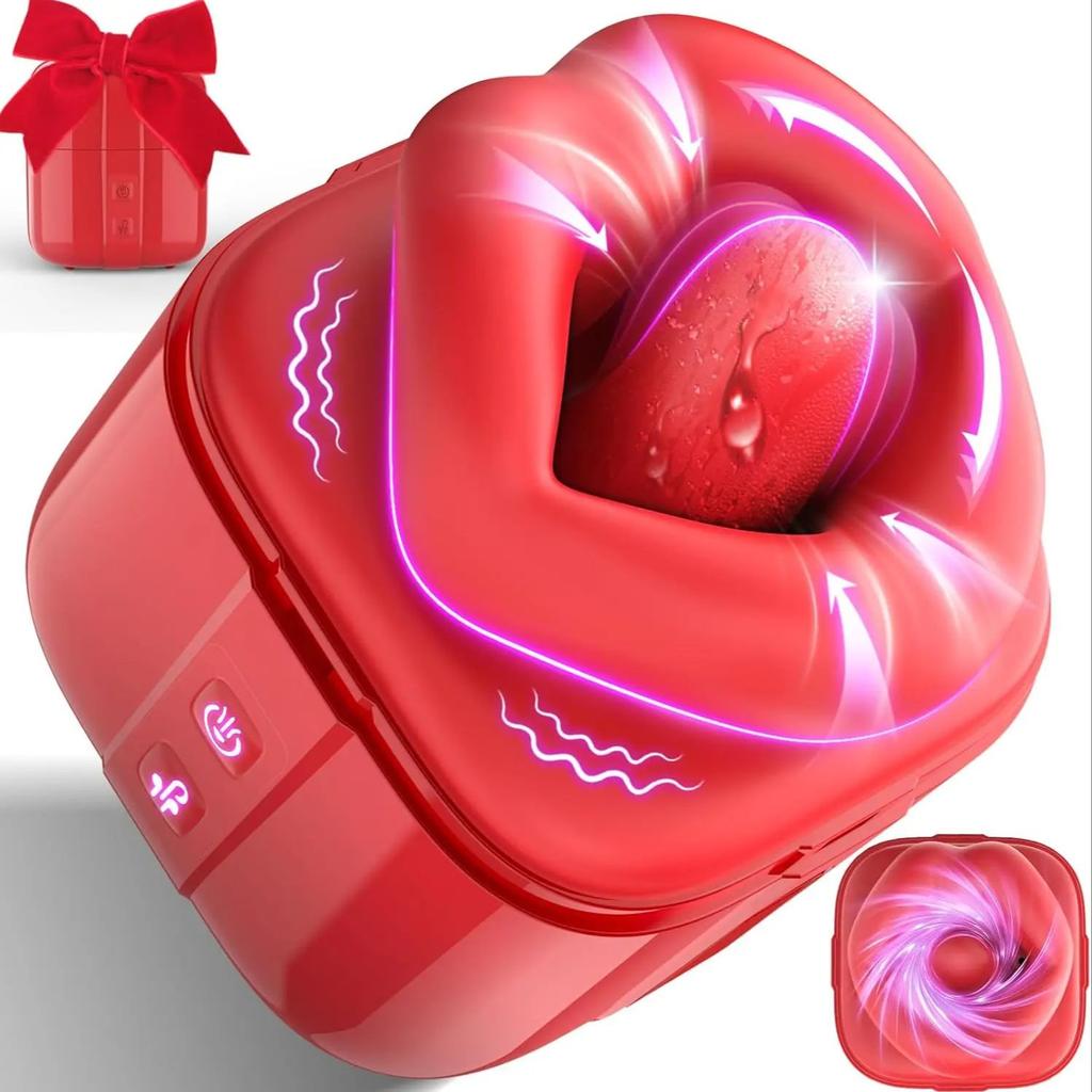 Vibrator Tongue Sex Toy for Women Real Touch Big Mouth Sucking Vibrator Adult Oral Toys for Clit Nipple Clitoral Stimulator