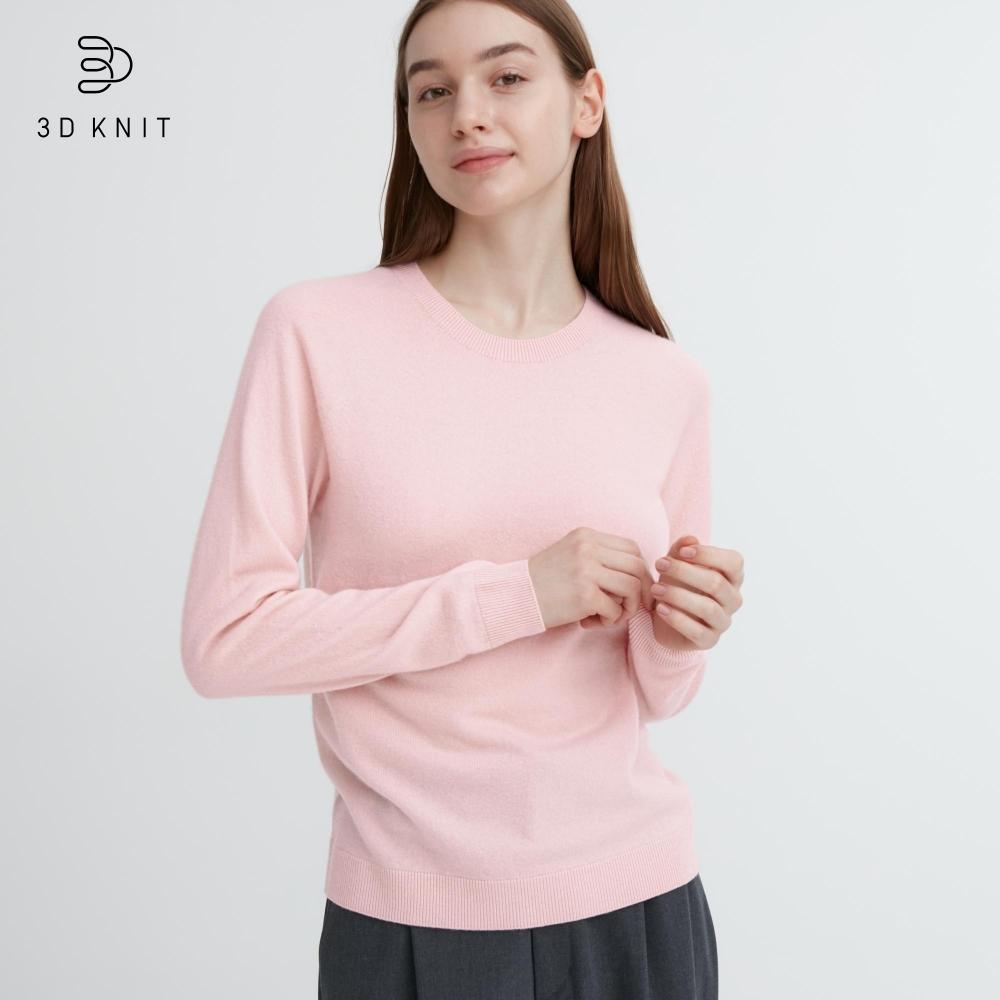 

UNIQLO JAPAN 3D кашемировый свитер с круглым вырезом и длинными рукавами