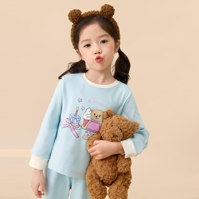 LUSON Baby Girl's Cartoon Long Sleeve Pajama Set