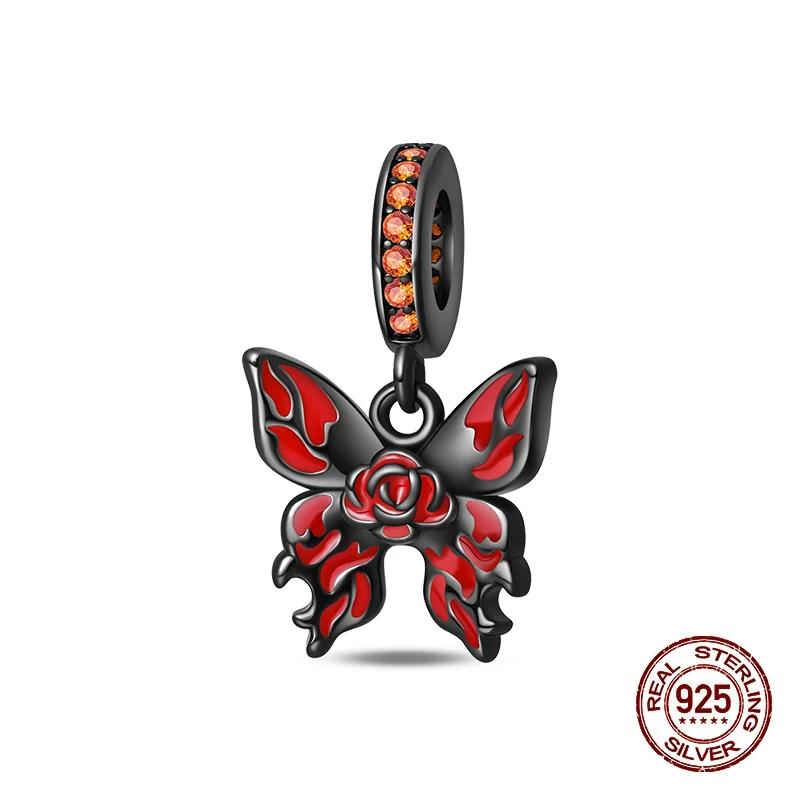 2025 Halloween Party Charms 925 Sterlingsølv Selvlysende Gresskar Spøkelse Flaggermus Perle Hengende Armbånd Halskjede DIY Smykker Festgave