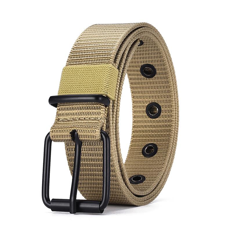 Casual Men'S Pin Buckle Canvas Belt Woven Nylon Outdoor Military Training Belt Unisex Belt