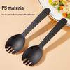 Miaojie Frosted Black Disposable Dessert Spoons, 100-Pack
