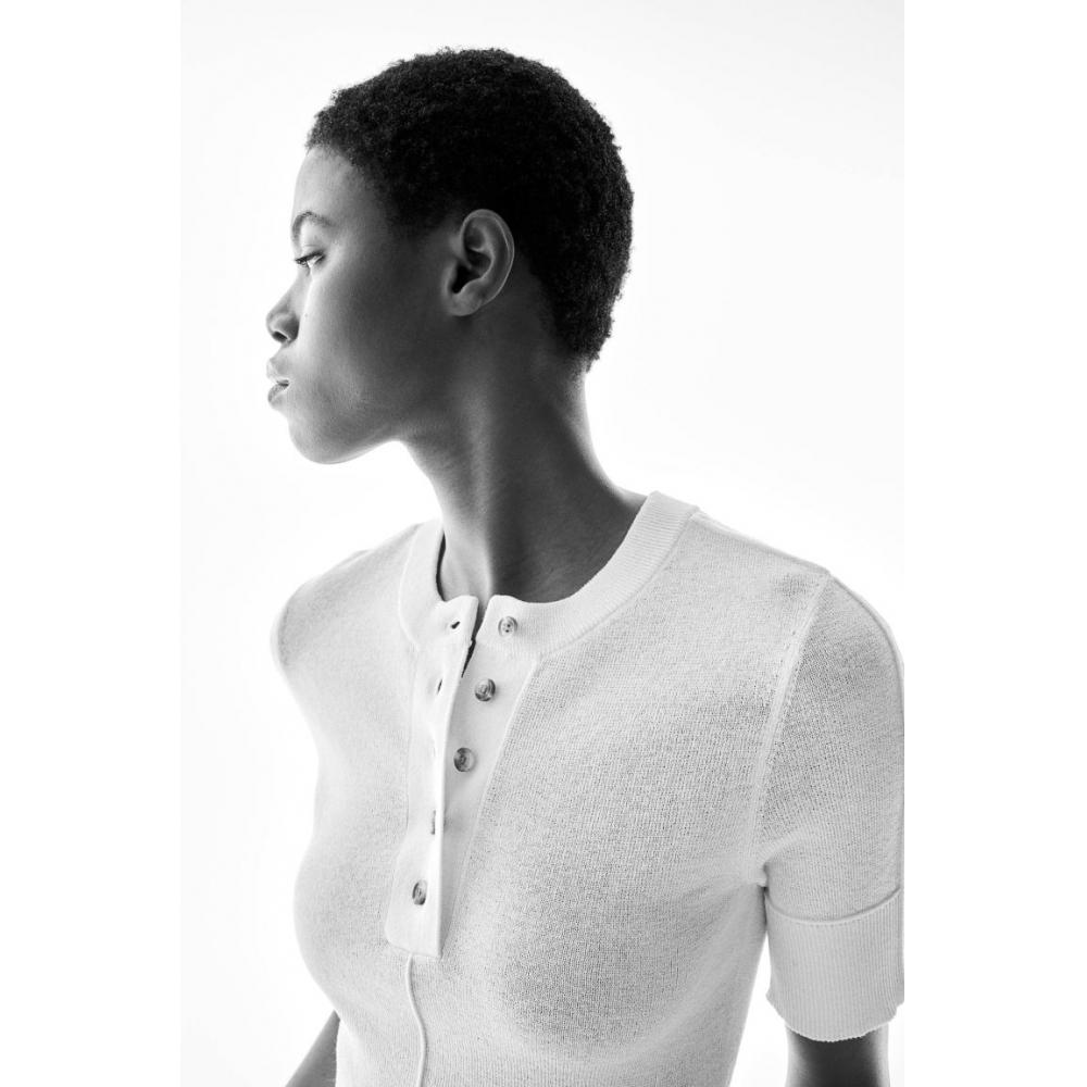 

Кремовый топ HM Fine Knit Henley